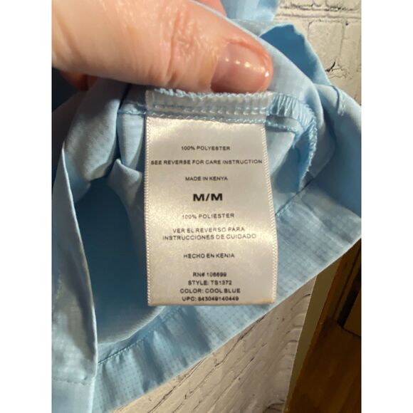 Habit 40+ Men's Solar Factor Short Sleeve Button Up Shirt Size M Light Blue - Picture 7 of 12